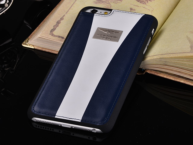 Чехол Aston Martin Racing Strap для Apple iPhone 6 (синий/белый, кожаный)