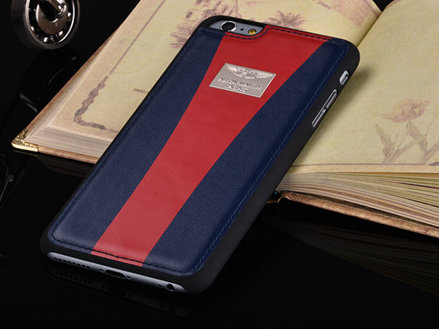 Чехол Aston Martin Racing Strap для Apple iPhone 6 plus (синий/красный, кожаный)