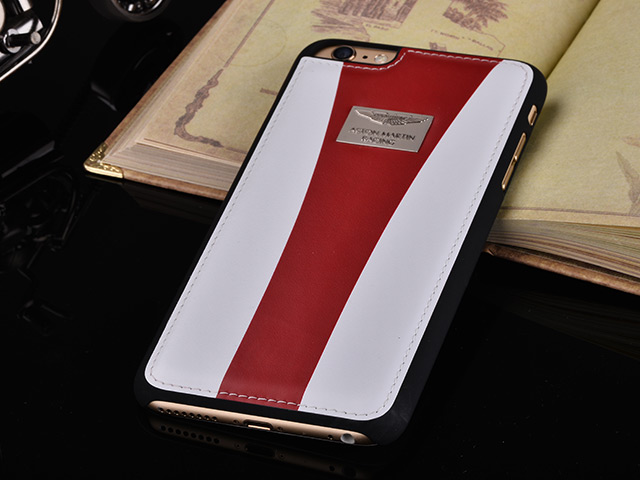 Чехол Aston Martin Racing Strap для Apple iPhone 6 plus (белый/красный, кожаный)