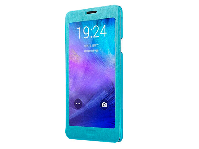 Чехол USAMS Touch Series для Samsung Galaxy Note 4 N910 (голубой, кожаный)