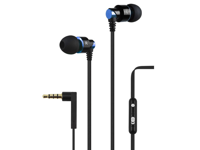 Наушники ipipoo stereo earphone iP-A400Hi (черный/голубой, пульт/микрофон, 20-20000 Гц, 9 мм)