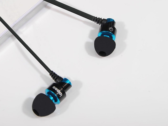 Наушники ipipoo stereo earphone iP-A400Hi (черный/голубой, пульт/микрофон, 20-20000 Гц, 9 мм)