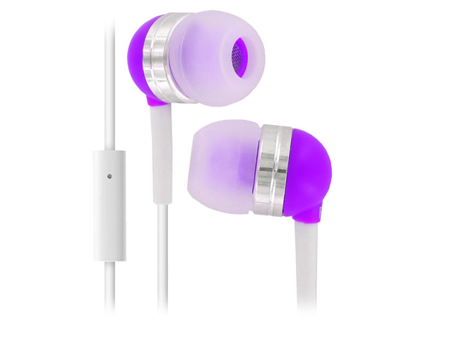Наушники Wallytech Superior Earphones WHF-065 (фиолетовые, пульт/микрофон, 6-23000 Гц, 10 мм)