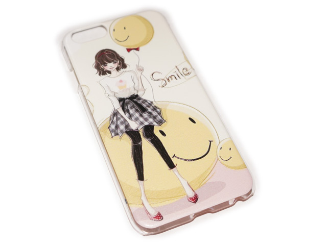 Чехол Yotrix Aquarelle для Apple iPhone 6 (Smile girl, пластиковый)