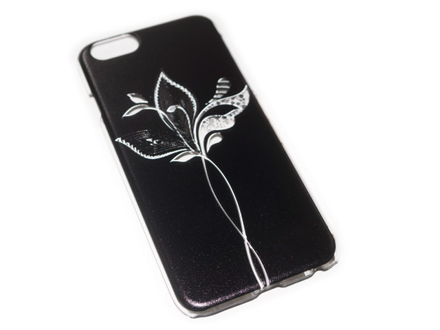 Чехол Yotrix Aquarelle для Apple iPhone 6 (Flower on black, пластиковый)