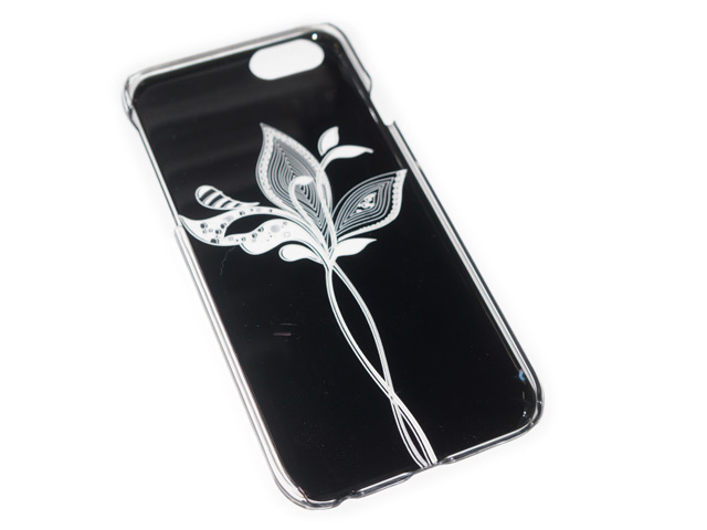 Чехол Yotrix Aquarelle для Apple iPhone 6 (Flower on black, пластиковый)