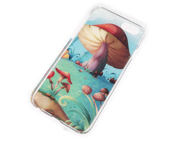 Чехол Yotrix Aquarelle для Apple iPhone 6 (Mushrooms, пластиковый)