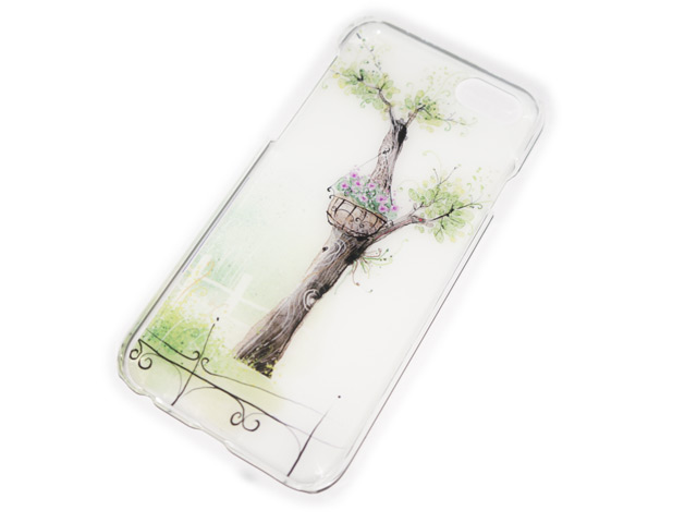 Чехол Yotrix Aquarelle для Apple iPhone 6 (Tree flowerpot, пластиковый)