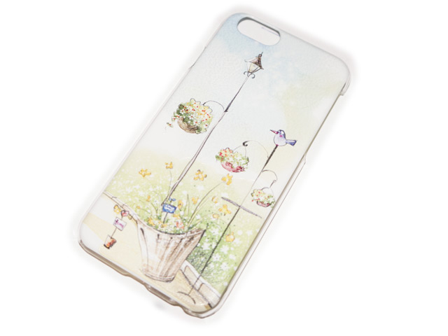 Чехол Yotrix Aquarelle для Apple iPhone 6 (Alley flowerpot, пластиковый)