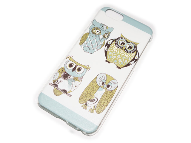 Чехол Yotrix Aquarelle для Apple iPhone 6 (Four owls, пластиковый)