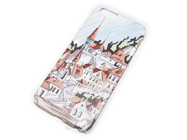 Чехол Yotrix Aquarelle для Apple iPhone 6 (City on hill, пластиковый)