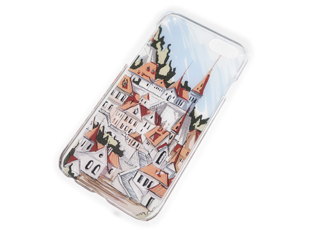 Чехол Yotrix Aquarelle для Apple iPhone 6 (City on hill, пластиковый)