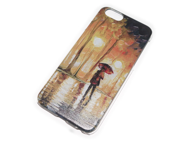 Чехол Yotrix Aquarelle для Apple iPhone 6 (Umbrella under rain, пластиковый)