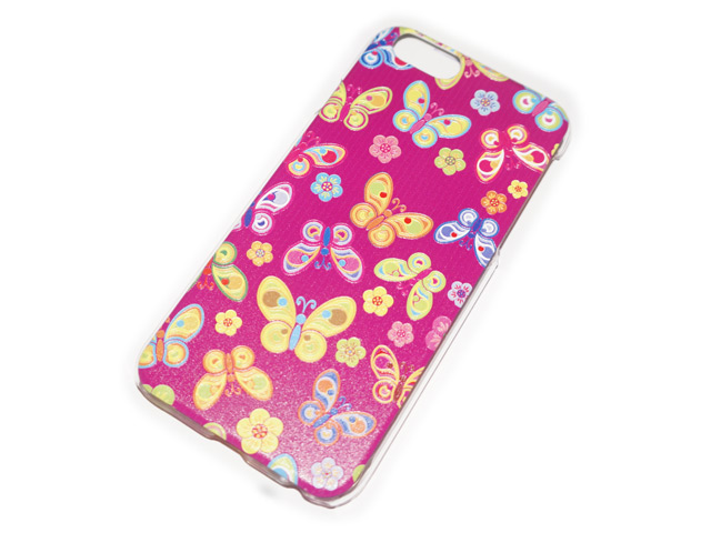 Чехол Yotrix Aquarelle для Apple iPhone 6 (Butterflies on pink, пластиковый)