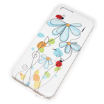 Чехол Yotrix Aquarelle для Apple iPhone 6 (Ladybugs on flowers, пластиковый)