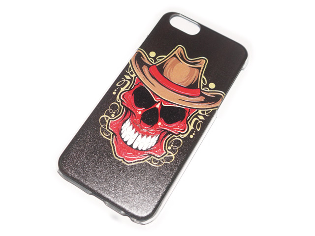 Чехол Yotrix Aquarelle для Apple iPhone 6 (Skull hat, пластиковый)