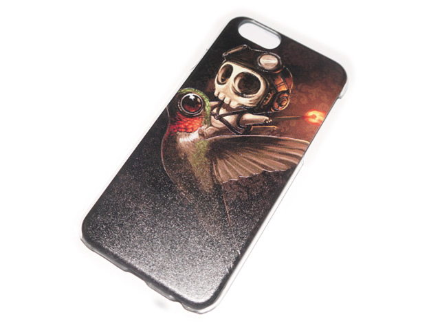 Чехол Yotrix Aquarelle для Apple iPhone 6 (Skull on bird, пластиковый)