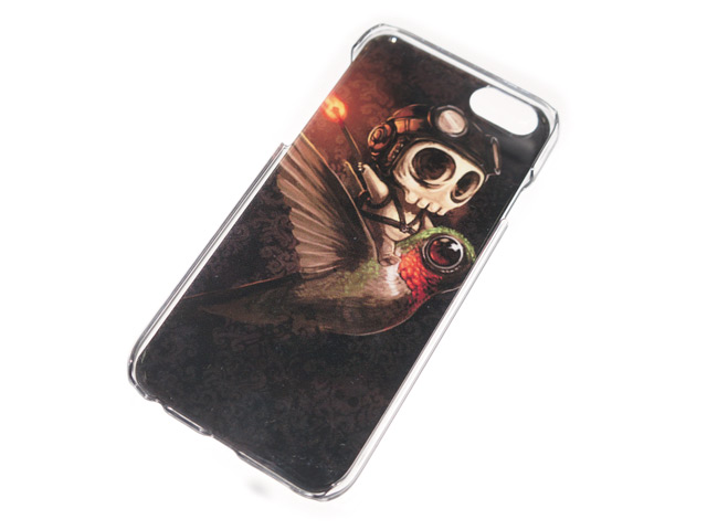 Чехол Yotrix Aquarelle для Apple iPhone 6 (Skull on bird, пластиковый)