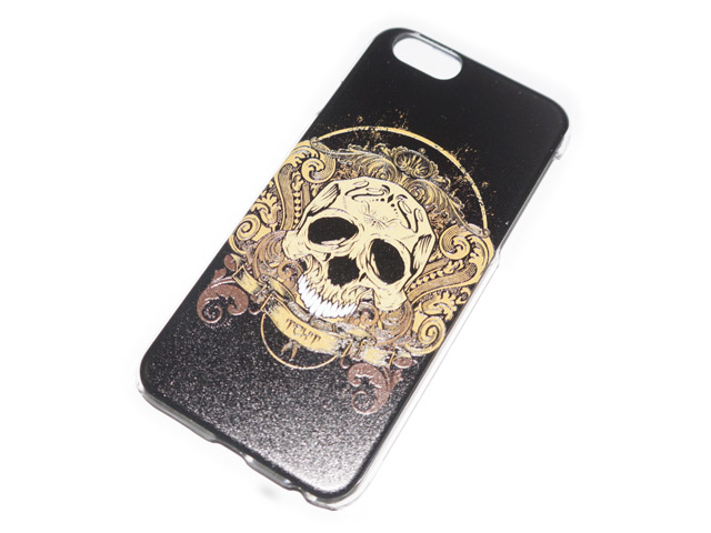 Чехол Yotrix Aquarelle для Apple iPhone 6 (Skull golden, пластиковый)