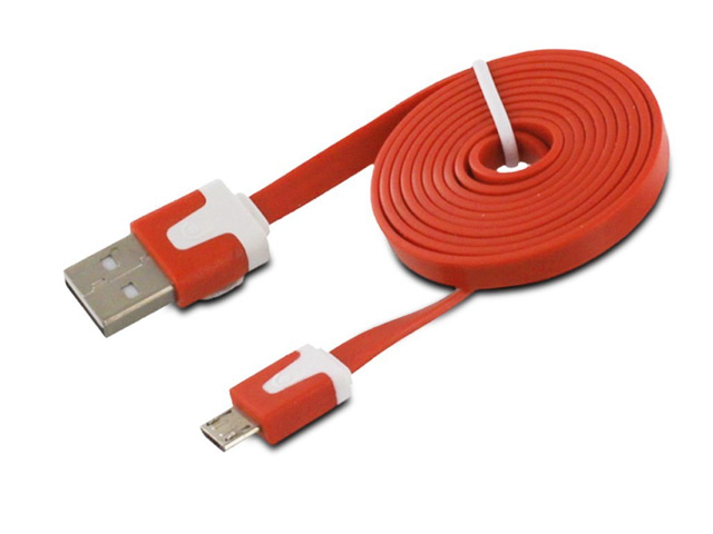 USB-кабель WhyNot Flat Cable универсальный (microUSB, 1 метр, оранжевый) (NPG)