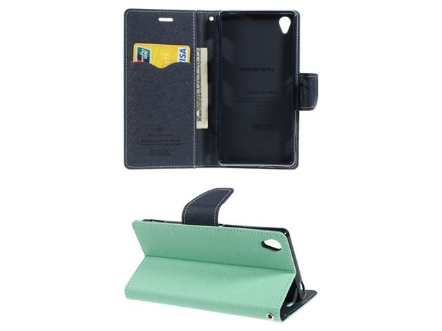 Чехол Mercury Goospery Fancy Diary Case для Sony Xperia Z3 L55t (голубой, кожаный)