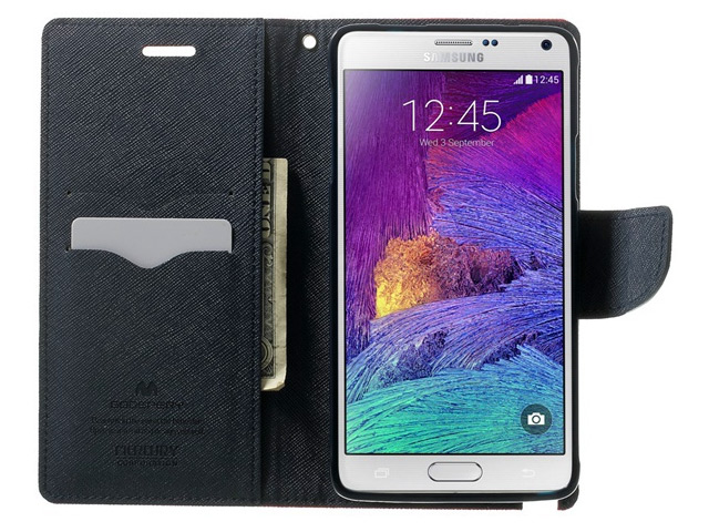 Чехол Mercury Goospery Fancy Diary Case для Samsung Galaxy Note 4 N910 (черный, кожаный)