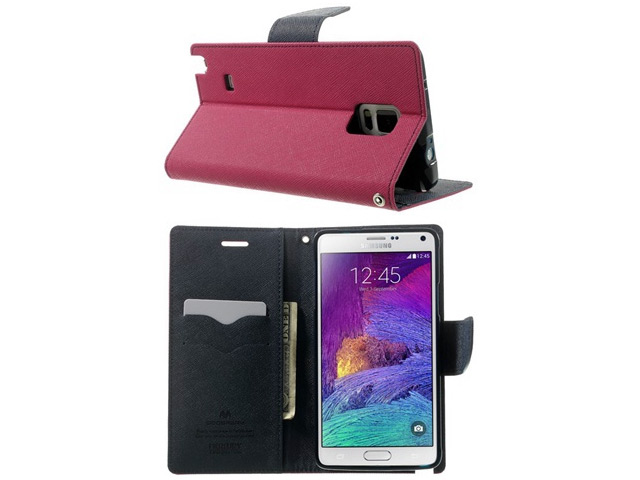 Чехол Mercury Goospery Fancy Diary Case для Samsung Galaxy Note 4 N910 (малиновый, кожаный)