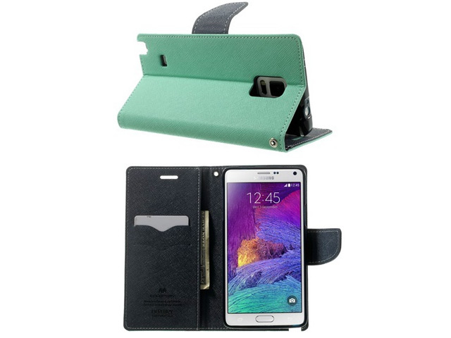 Чехол Mercury Goospery Fancy Diary Case для Samsung Galaxy Note 4 N910 (голубой, кожаный)