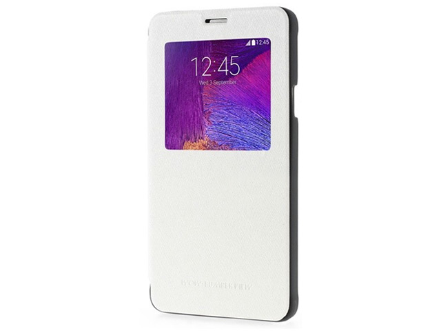 Чехол Mercury Goospery WOW Bumper View для Samsung Galaxy Note 4 N910 (белый, кожаный)