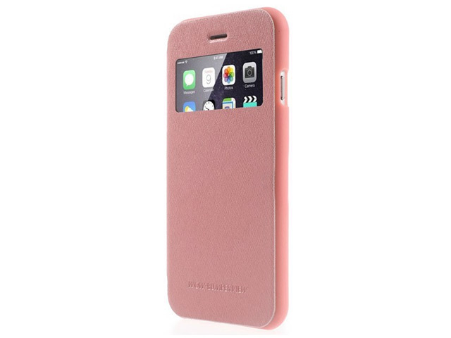 Чехол Mercury Goospery WOW Bumper View для Apple iPhone 6 (розовый, кожаный)