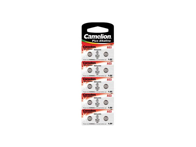 Комплект батареек Camelion (размер AG3, 1.5V, 10 шт., Alkaline)