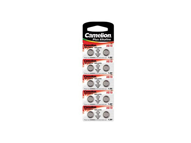 Комплект батареек Camelion (размер AG10, 1.5V, 10 шт., Alkaline)