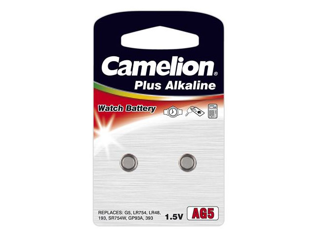 Комплект батареек Camelion (размер AG5, 1.5V, 2 шт., Alkaline)