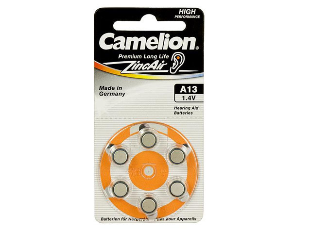 Комплект батареек Camelion (размер A13, 1.4V, 6 шт., Zinc Air)