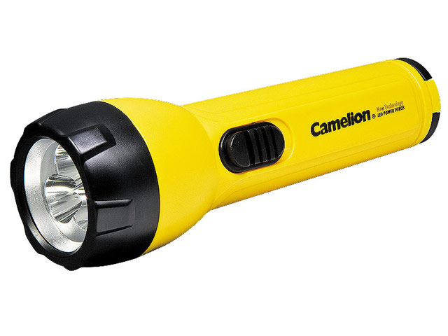 Светодиодный фонарик Camelion SuperBright (6 светодиодов, 2 батарейки D, желтый)