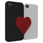 Чехол Ozaki iCoat Love для Apple iPhone 4/4S (белый/черный)