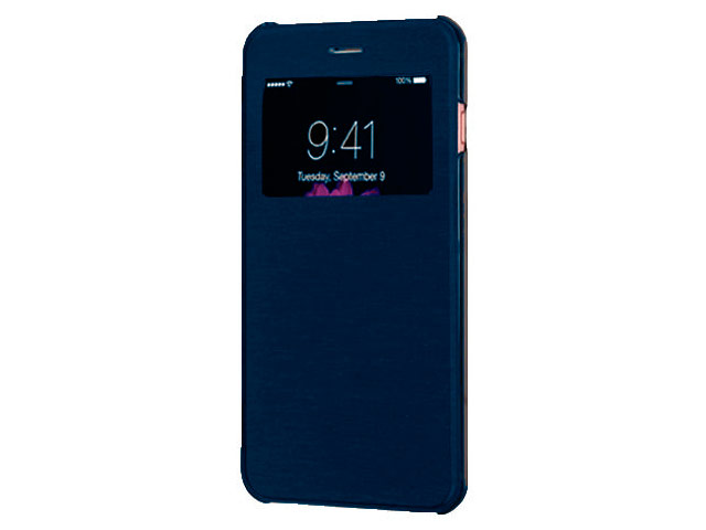 Чехол Yotrix FlipView case для Apple iPhone 6 (темно-синий, кожаный)