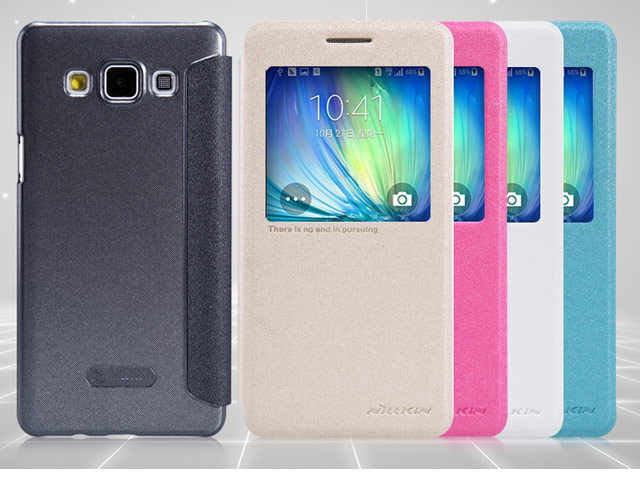 Чехол Nillkin Sparkle Leather Case для Samsung Galaxy A5 SM-A500 (темно-серый, винилискожа)