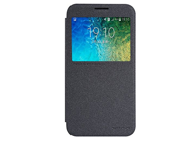Чехол Nillkin Sparkle Leather Case для Samsung Galaxy E5 SM-E500 (темно-серый, винилискожа)