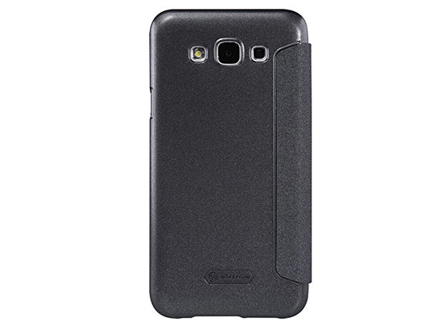 Чехол Nillkin Sparkle Leather Case для Samsung Galaxy E5 SM-E500 (темно-серый, винилискожа)