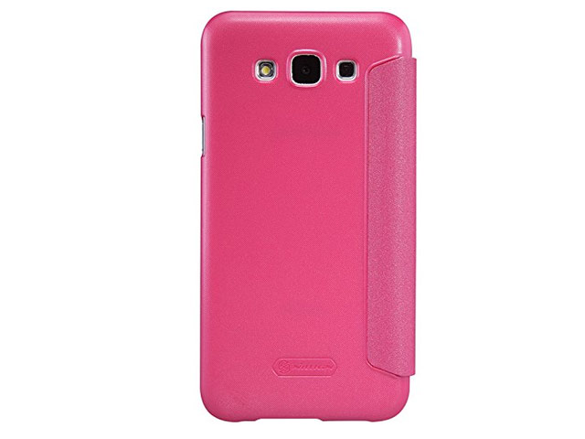 Чехол Nillkin Sparkle Leather Case для Samsung Galaxy E5 SM-E500 (розовый, винилискожа)