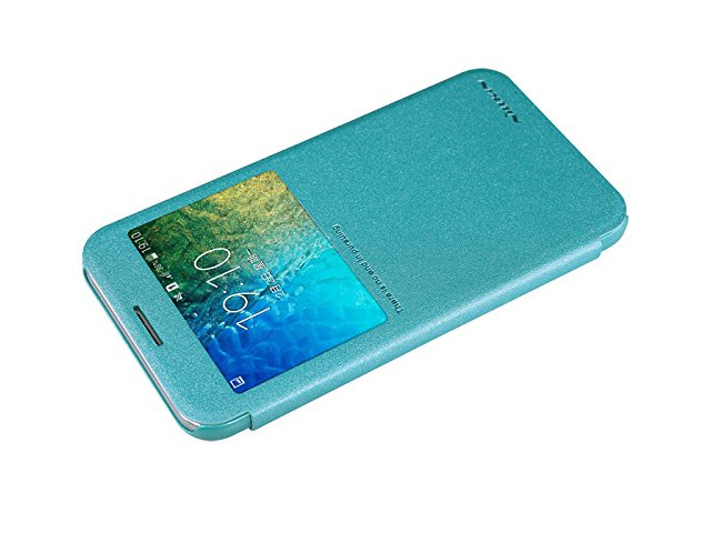 Чехол Nillkin Sparkle Leather Case для Samsung Galaxy E5 SM-E500 (голубой, винилискожа)