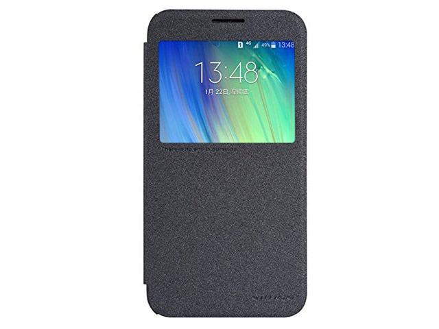 Чехол Nillkin Sparkle Leather Case для Samsung Galaxy E7 SM-E700 (темно-серый, винилискожа)