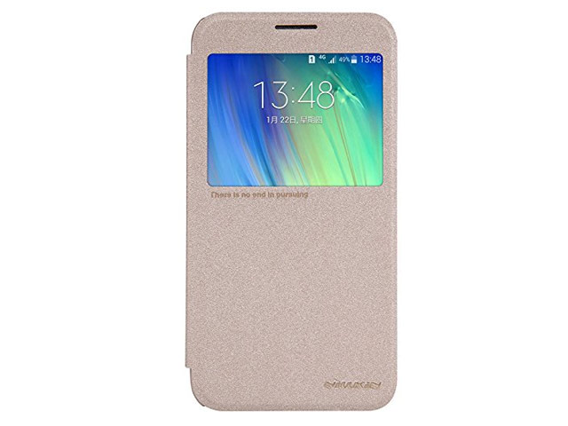 Чехол Nillkin Sparkle Leather Case для Samsung Galaxy E7 SM-E700 (золотистый, винилискожа)