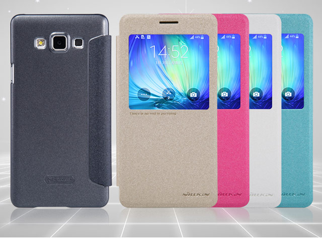 Чехол Nillkin Sparkle Leather Case для Samsung Galaxy A7 SM-A700 (темно-серый, винилискожа)