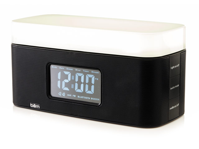 Портативная колонка bem wireless Sunrise (черная, беспроводная, стерео, часы/будильник, светильник)