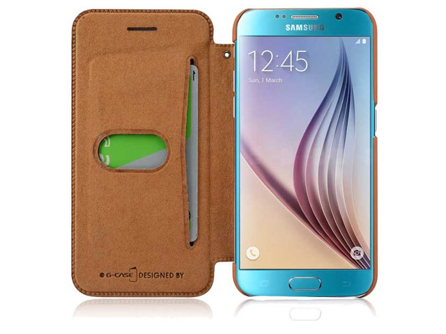 Чехол G-Case Business Series для Samsung Galaxy S6 SM-G920 (белый, кожаный)