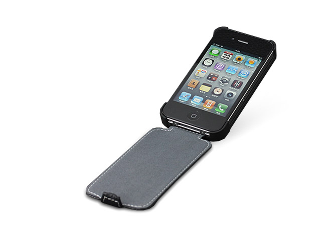 Чехол YooBao Slim case для iPhone 4 (черный, кожанный)