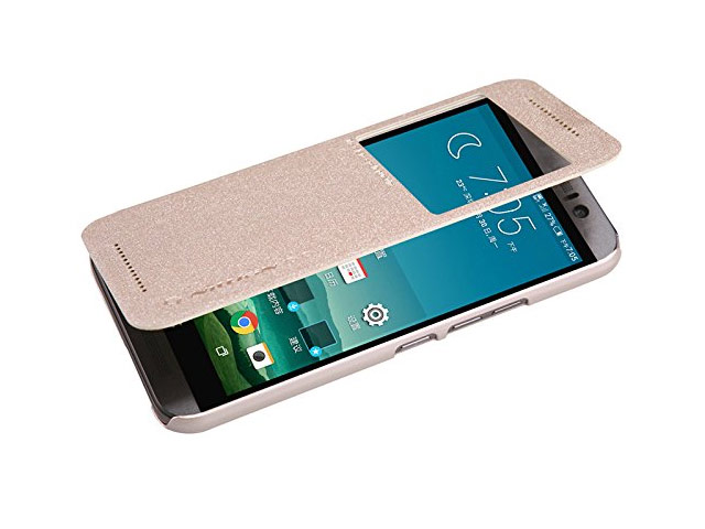 Чехол Nillkin Sparkle Leather Case для HTC One M9 (золотистый, винилискожа)