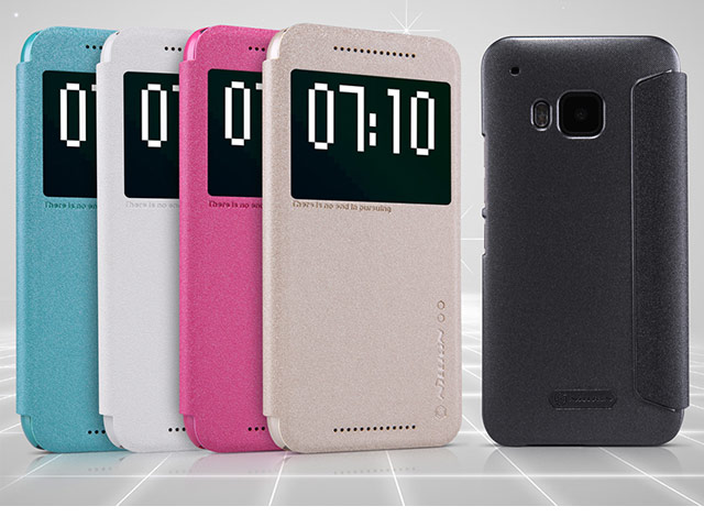 Чехол Nillkin Sparkle Leather Case для HTC One M9 (голубой, винилискожа)